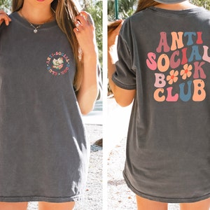 Anti Social Book Club Shirt, Book Lover Tee, Reading Shirt, Booktrovert Shirt, Bookish Gift, Book Tee,Librarian Gifts, Funny Book Lover Gift