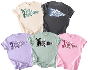 Custom Team Mascot Pennant Flower Shirt, Floral School Spirit Mascot Tee, Game Day Football, Matching Team Tee,Personalized School Team Tee