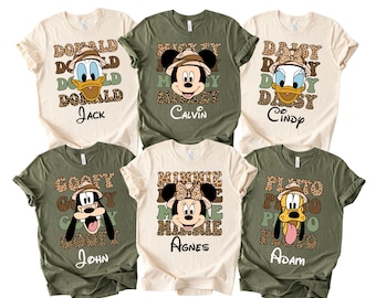 Personalized Disney Animal Kingdom Family Shirt with Names, Mickey and Friends Safari Tees, Personalized Disney Mickey Safari 2025 Tee,