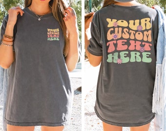 Comfort Colors Shirt, Personalized Text Shirt, Custom Wavy Text Shirt, Personalized T-Shirt, Custom Logo Design Shirt, Custom Birthday Gift
