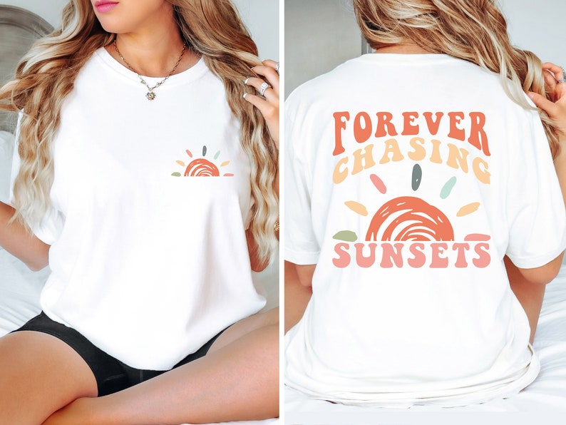 Retro Sunsets Shirt, Summer Shirt, Vacation Shirt, Beach Shirt, Summer Vacation Shirt, Comfort Colors Boho Shirt, Summer Outfit immagine 2