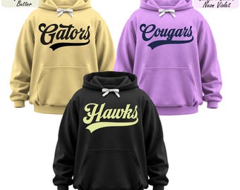 Custom Team Name Hoodie, School Team Hoodie, Personalized Name Hoodie, School Spirit Hoodie, Team Mascot Hoodie, Gameday Sweatshirt Gift