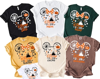 Custom Name Disney Family Trip Shirt, Personalized Disney Family Halloween Shirt, Spooky Season Disney Group Tee,Halloween 2025 HolidayTour
