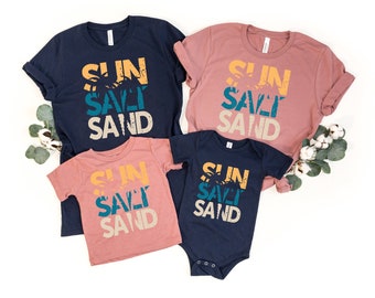 Bella Canvas Sun Salt Sand Shirts, Trendy Beach Shirts, Vacation Shirts, Girl's Weekend Shirt, Bachelorette Shirts, Summer Tee