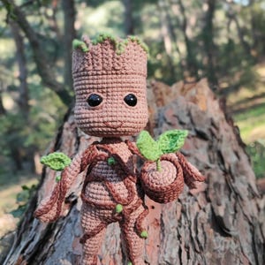 Amigurumi Pattern - Printable PDF Tutorial Türkçe & English , Crochet Gift, Crochet Cute Toys - 100% Cotton, Cute Baby Treeman Groot