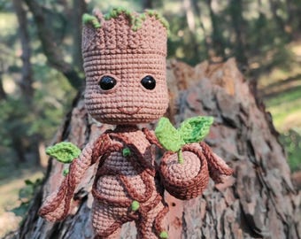 Schema all'uncinetto per Baby Treeman: tutorial PDF per amigurumi