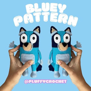 Wzór szydełkowy na niebieskiego psa: Zabawka-szczeniak amigurumi (samouczek PDF)