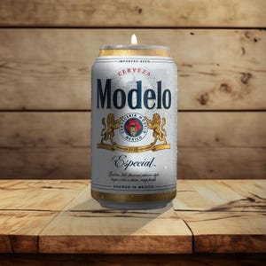 May include: A silver can of Modelo Especial beer with a white label. The label features the Modelo logo, a crest with two lions, and the text "IMPORTED BEER", "CERVEZA", "Modelo", "1925", "Especial", "Golden, full-flavored pilsner-style lager with a clean, crisp finish", and "BREWED IN MEXICO".