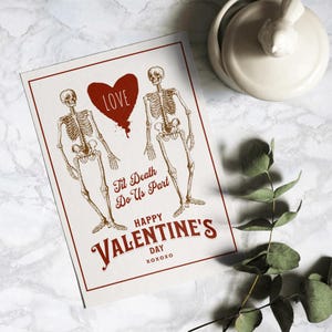 Jusqu'à ce que la mort nous sépare | Cadeau fantaisie | Carte de Saint-Valentin | Cadeaux pour petite amie | Carte de voeux d'amoureux| Cadeau pour elle | Cartes pour conjoint| Gothique