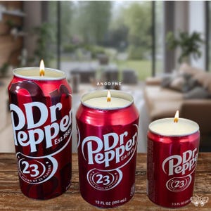 Dr Pepper Soy Candle12 fl oz Novelty Candle in Upcycled Root Beer Can |Root Beer Scented Candle | Unique Home Décor and Gift Idea| ALL SIZES
