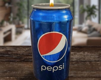 Pepsi Cola inspired Scented Candle | FULL SIZED Recycled Can| Hand poured 100% Soy Wax Artisan Candle| Fun gifts for them
