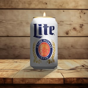 Miller Light Beer Candle | | Choose your Beer| Gift for Him| Gifts for Dads| Novelty Candles| 100% Soy Wax | 12 FL oz | Gift Candle