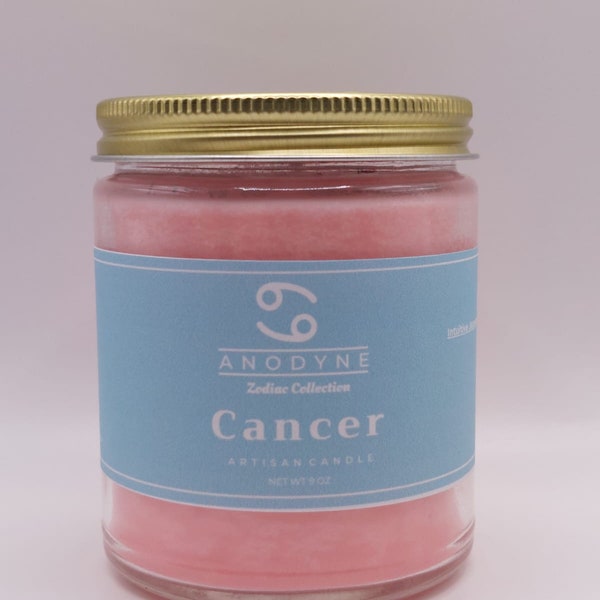 Cancer Zodiac Candle Collection| Intuitive Jasmine | Scented|Birthday Gift| 9 Oz| Handpoured| 100% Soy Wax|