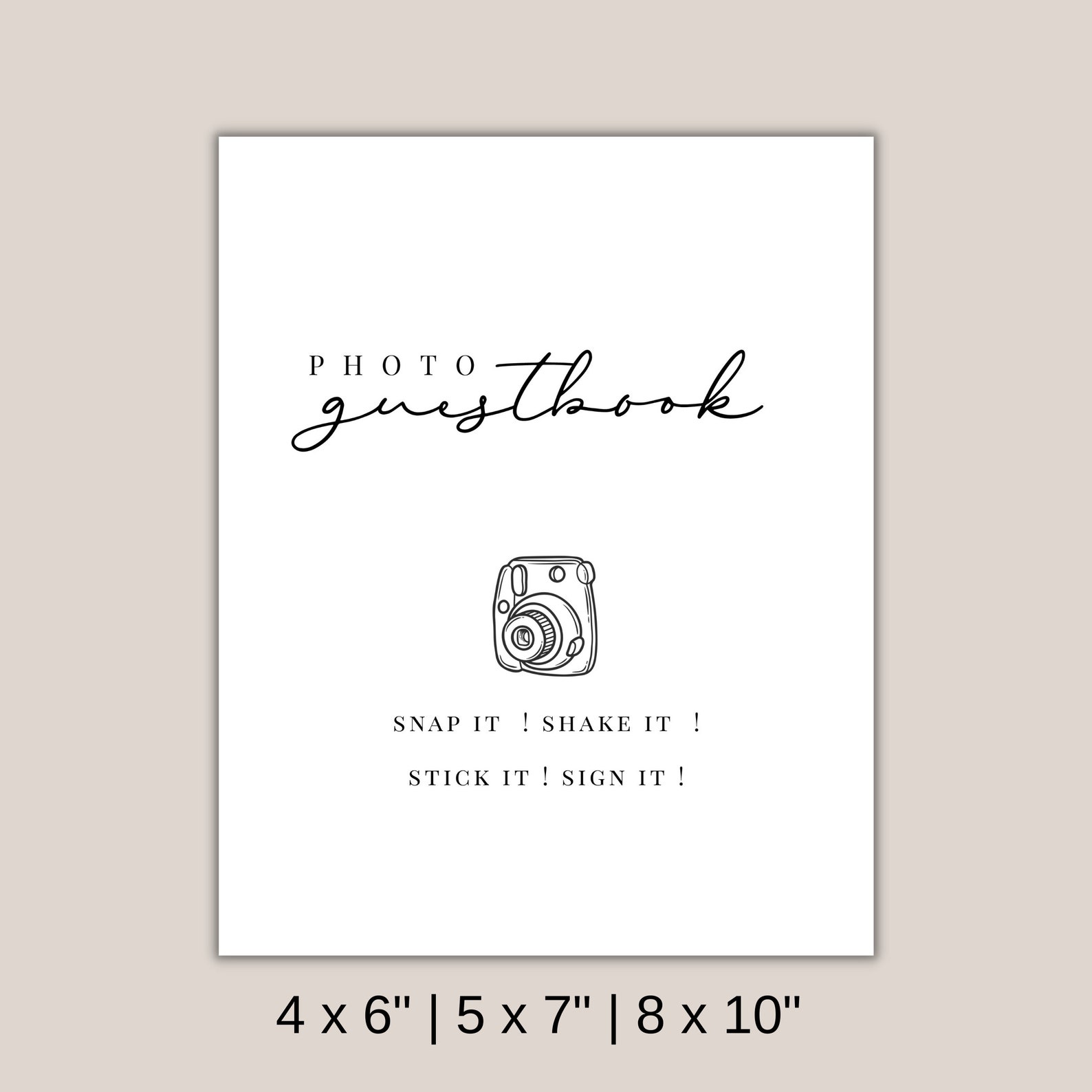 Instax Mini 9 Instructions Instax Guest Book Sign Instax Etsy