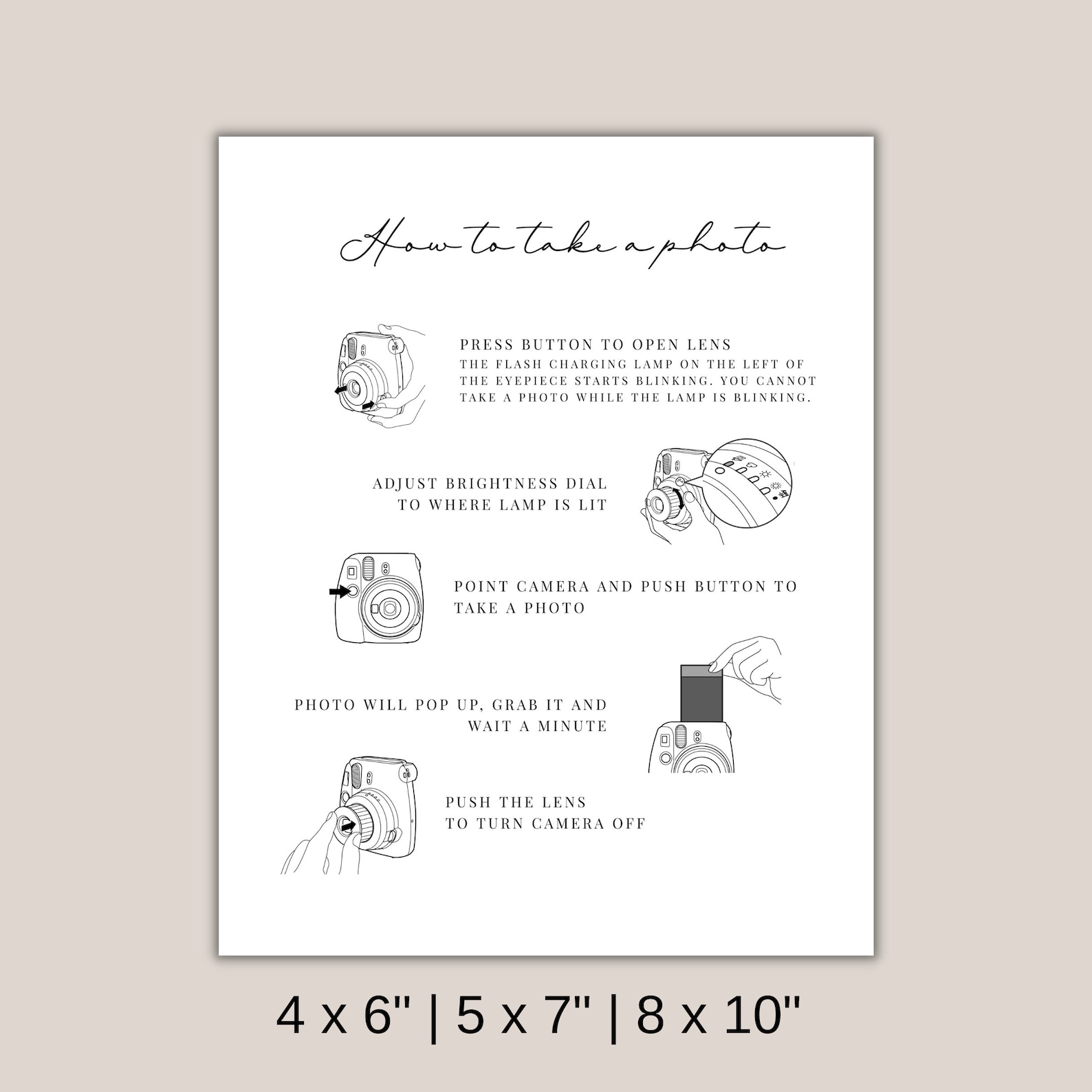 Instax Mini 9 Instructions Instax Guest Book Sign Instax - Etsy