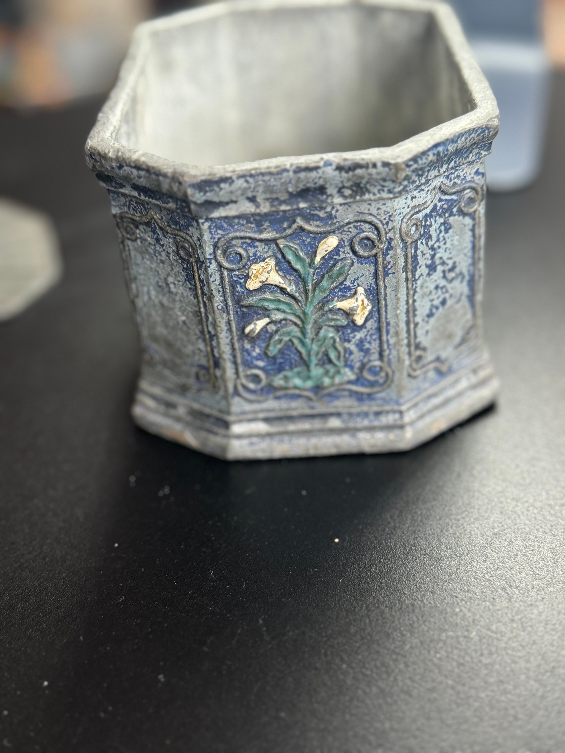 A Rare Victorian 1849 Enamelled Lead Tobacco Jar and Cover