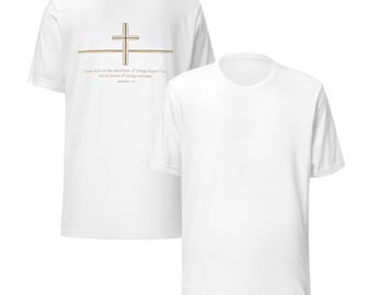 Camiseta con versículo bíblico "La fe es confianza" de Hebreos 11:1, regalo cristiano para hombres y mujeres, camiseta de fe, atuendo para la iglesia, camiseta cristiana inspiradora.