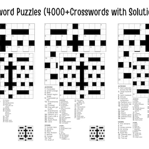 4000+ Crosswords (150 Crossword Puzzle with Solutions) VOL 4 | Digital | Printable Pages | Instant Download PDF