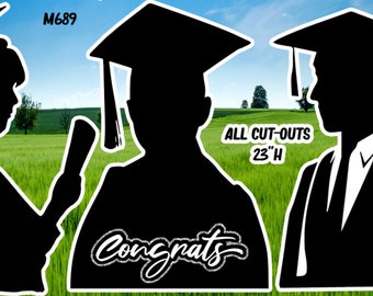 Silhouette, Just Graduated, Graduate, Celebrate, Congrats, Congratulations, Yard Cards, Lawn Signs (M689 QS)