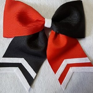 Solid Red Black and White Hair bow
