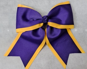 Solid Yellow Gold and Purple 2-Layer Hair bow