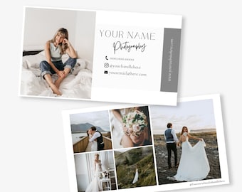 Photography Business Card Template | Horizontal Business Card, Marketing Small Business, Unique Business Card, Canva Templates