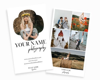 Photography Business Card Template| Vertical Business Card, Digital Business Card, Marketing Small Business, Unique Business Card