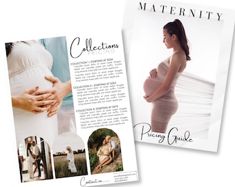 Maternity Pregnancy Photography Pricing Template| Photography Pricing Guide, Maternity Photography, Canva Templates, Price list, New Mama