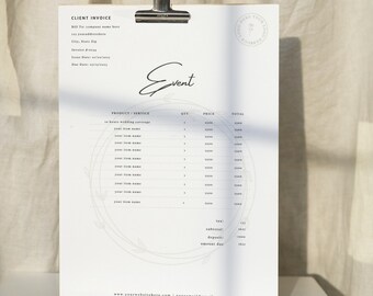 Photography Invoice Template Canva | Photographer Receipt, Easy To Use, Invoice PDF, Invoice Guide, Wedding Photographers, Canva Templates