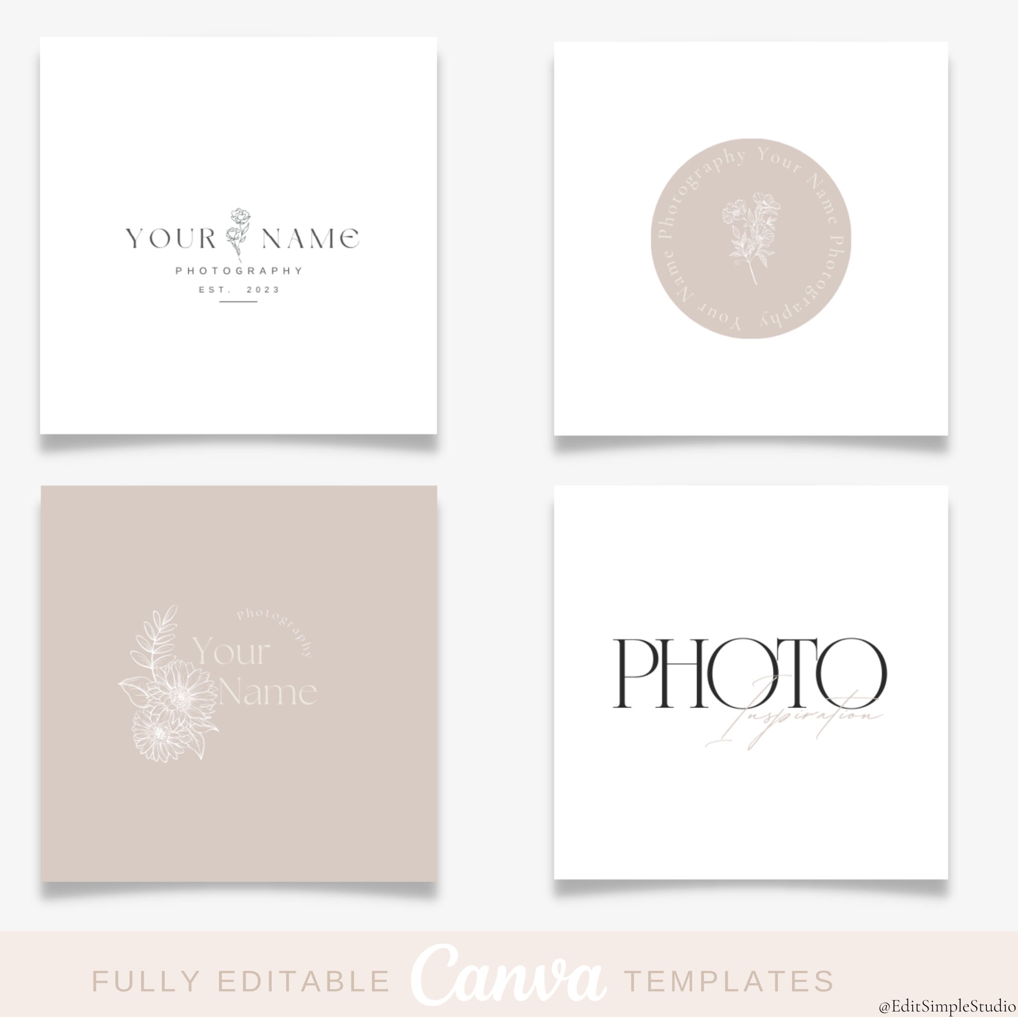 Photography Logo Templates Logo Design for Photography Branding Kit Photography Logo Templates Logo Design for Photography Branding Kit