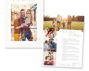 Family Couples Photography Pricing Template| Photography Pricing Guide, Family Photography, Canva Templates, Price list