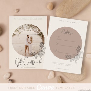 Fotografie Geschenkgutschein Vorlage Bearbeitbare Canva | Geschenkkarten Vorlage, Marketing Vorlage, Fotografie Vorlage, Fotografie Gutschein