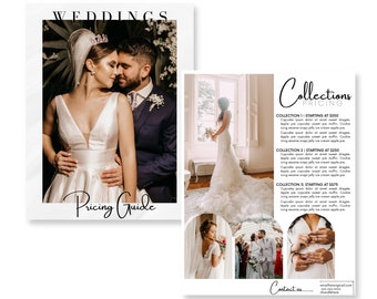 Photography Pricing Template Wedding Elopement| Photography Pricing Guide, Motherhood Photography, Canva Templates, Price list
