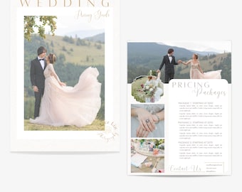 Photography Pricing Template Wedding| Photography Price List, Marketing Template, Wedding Photography, Canva Templates, Pricing Guide