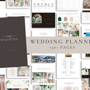 Minimalist Wedding Planner Template, 160+ Page Wedding Planner,Wedding Itinerary,Wedding Planning Book,Wedding Planning Checklist,Print