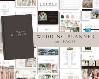 Minimalist Wedding Planner Template, 160+ Page Wedding Planner,Wedding Itinerary,Wedding Planning Book,Wedding Planning Checklist,Print