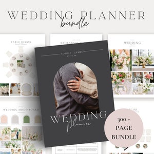 300 Page Canva Wedding Planner Template Bundle, Wedding Planner,Wedding Itinerary,Wedding Planning Book,Wedding Planning Checklist,Binder