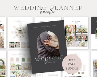 300 Page Canva Wedding Planner Template Bundle, Wedding Planner,Wedding Itinerary,Wedding Planning Book,Wedding Planning Checklist,Binder