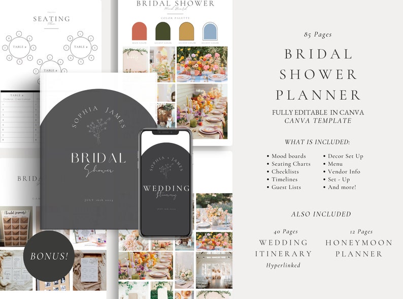 The Ultimate 120 Page Wedding Day Binder Template, Wedding Day Coordination, Wedding Day Information,Wedding Itinerary,Wedding Planner,Canva image 9