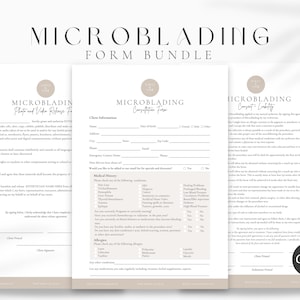 Formulários profissionais de microblading, modelos EDITÁVEIS para esteticistas, formulários de microblading, formulários para salões de beleza, formulários de consulta de microblading, CANVA