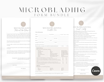 Formularios profesionales de microblading, plantillas editables para esteticistas, formularios de microblading, formularios para salones de belleza, formulario de consulta de microblading, CANVA