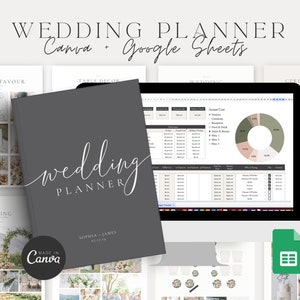 Canva ,Google Sheets Wedding Planner Bundle,Wedding Budget,Guest List Tracker,Canva Wedding Planner,Spreadsheet Wedding Planner,Dayof Binder