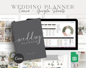 Canva ,Google Sheets Wedding Planner Bundle,Wedding Budget,Guest List Tracker,Canva Wedding Planner,Spreadsheet Wedding Planner,Dayof Binder