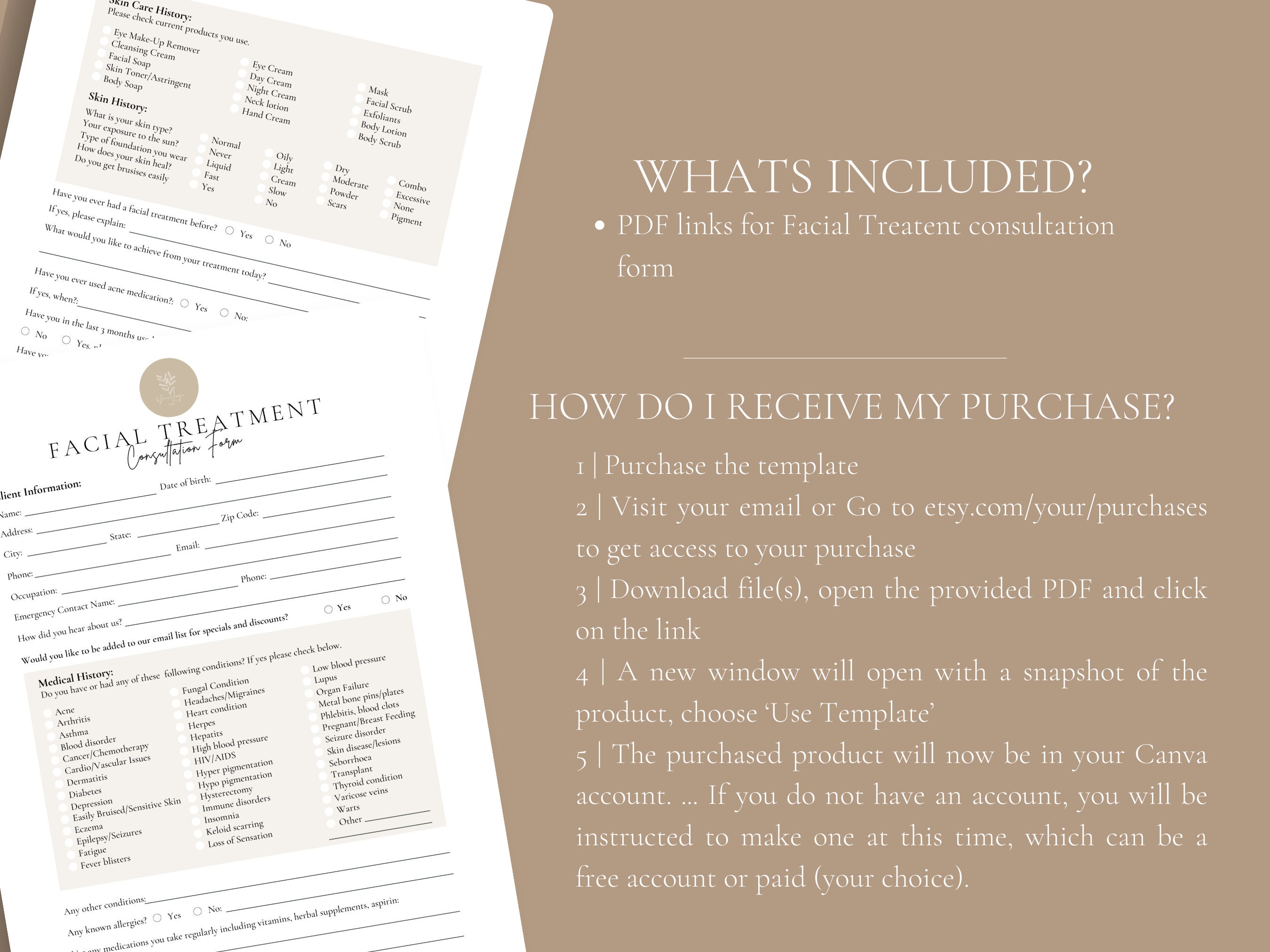 EDITABLE Facial Consultation Form, Client Intake Form,beauty Salon ...