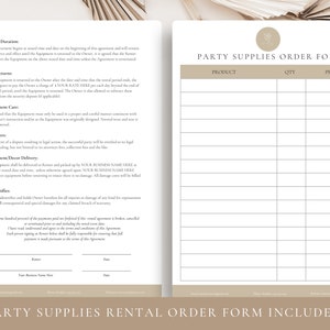 Professional Party Supplies Rental Contract,party Equipment Rental ...