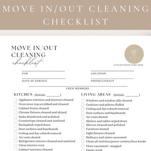 Professional Move In/Out Cleaning Checklist,Editable House Moving Cleaning Template,Cleaning Service Business,Cleaning Service,Real Estate