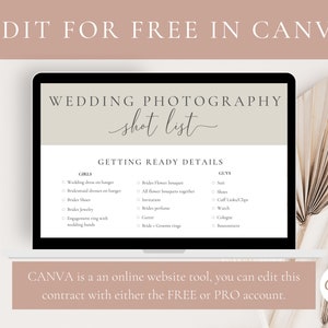 Wedding Photography Shot List,Wedding Photographer Shot List,Printable Wedding Photo Checklist,Wedding Shot List,Printable, Instant Download image 6