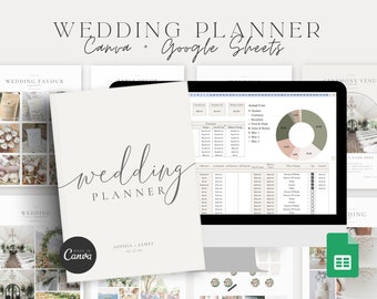 Canva,Google Sheets Wedding Planner Bundle,Wedding Budget,Guest List Tracker,Canva Wedding Planner,Spreadsheet Wedding Planner,Dayof Binder