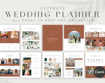 Canva Wedding Planner Template,190+ Page Wedding Planner,Wedding Itinerary,Wedding Planning Book,Wedding Planning Checklist, Printable