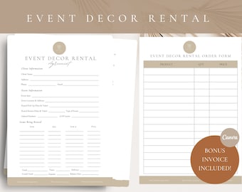 Professional Event Decor/Equipment Rental ContractEvent Rental Agreement,Event Contract,Decor Rental Contract,Wedding Rental,CANVA TEMPLATE